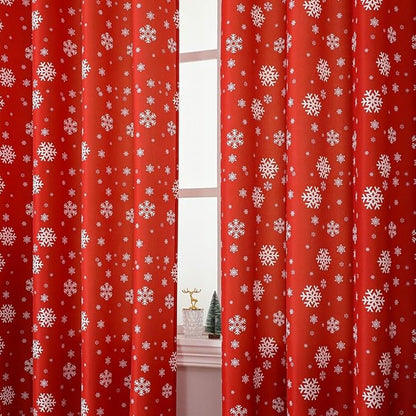 Elegant Snowflake Valance for Windows Decor 52 x 18 Inches Festive Winter Rod - Image 4