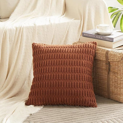 Fancy Homi 4 Packs Rust Decorative Throw Pillow Covers 22x22 Inch - Image 2