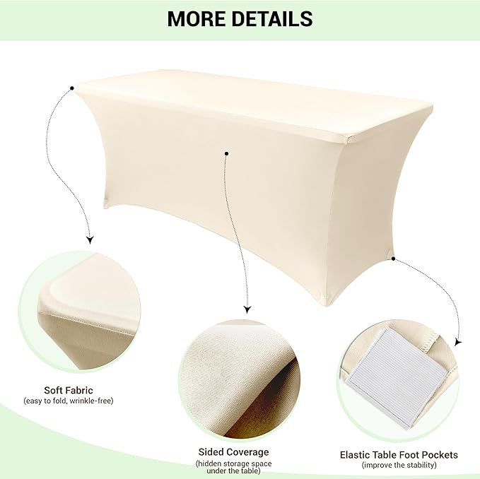 Obstal 6 Pack Stretch Spandex Table Covers - Image 3