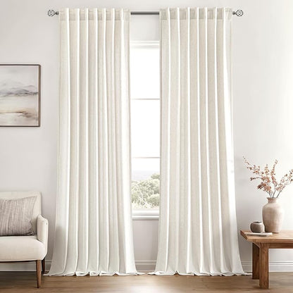 MIULEE Non-See-Through Privacy Linen Curtains 2 Panels, Light Filtering Window - Image 3