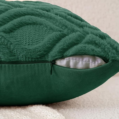 MIULEE Christmas Dark Green Throw Pillow Covers 18x18 Inch, Soft Winter Plush - Image 3