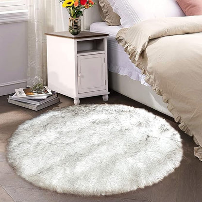 Latepis Circle Rugs 6.7ft for Living Room White - Image 2