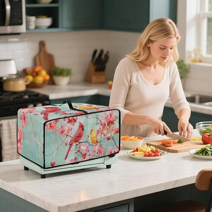 Cardinal Cherry Blossom Print Microwave Oven Cover Waterproof Dust-Proof - Image 4