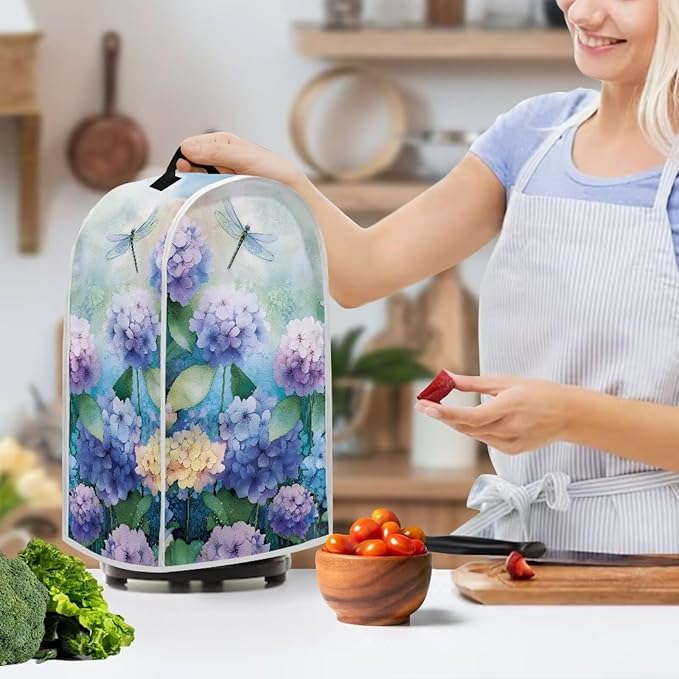 Talayituse Dragonfly Hydrangea Print Blender Dust Cover, Fingerprint Protection - Image 3