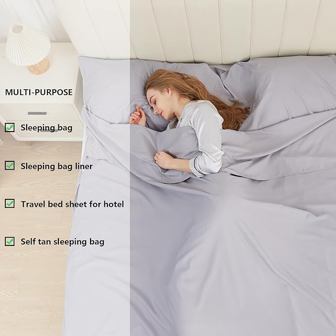 Sleeping Bag Liner Camping Adult Sleep Sack Lightweight Travel Sheet - Image 5