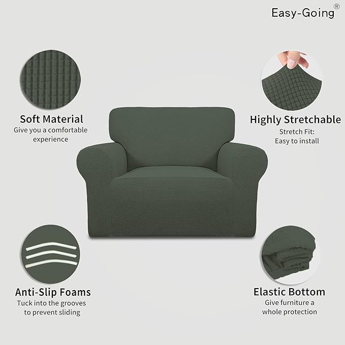 Easy-Going Stretch Oversized Chair Sofa Slipcover 1-Piece Couch Sofa Cover - Image 3