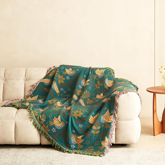 MSGKV Boho Throw Blanket Cotton Blanket - Image 3