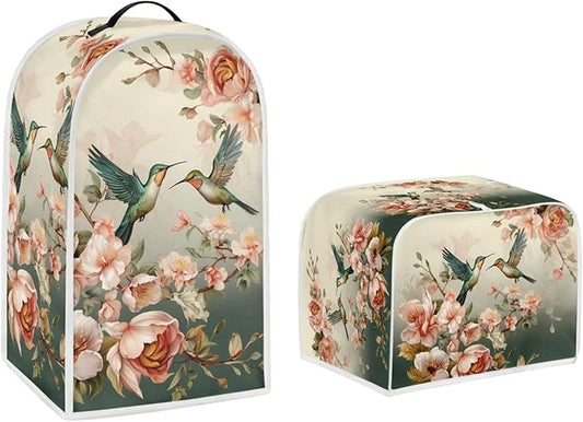 Hummingbirds Kitchen Appliance Dust Cover Set Vintage Flower HUmmingbird by Pointodoor