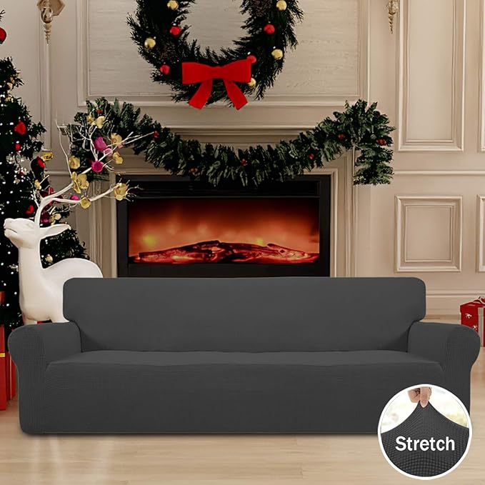 Easy-Going Stretch 4 Seater Sofa Slipcover 1-Piece Sofa Cover Furniture - Image 2