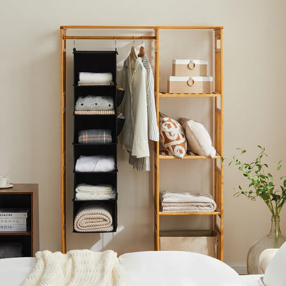 youdenova hanging closet organizer and storage, 6-shelf, 2, side view