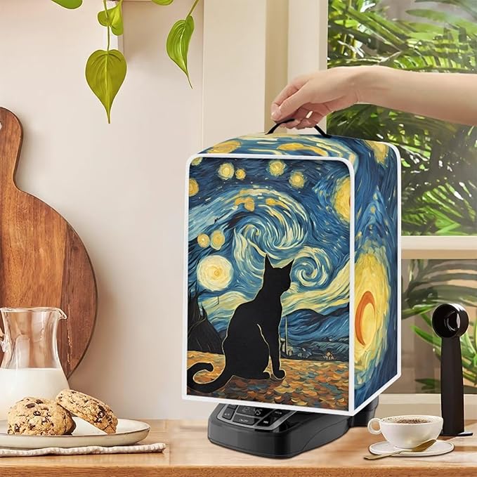 Starry Night Cat Print Coffee Machines Covers - Image 4