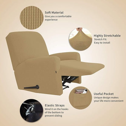 Easy-Going Recliner Stretch Sofa Slipcover Sofa Cover 4-Pieces Furniture - Image 3