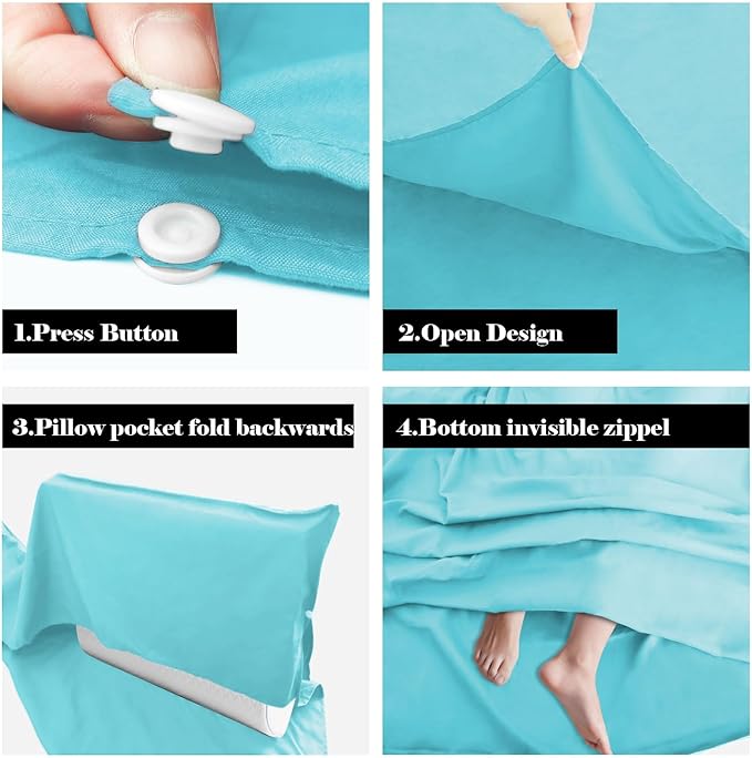 Sleeping Bag Liner, Travel Sheet & Adult Sleep Sack, Camping Sheets Travel - Image 3