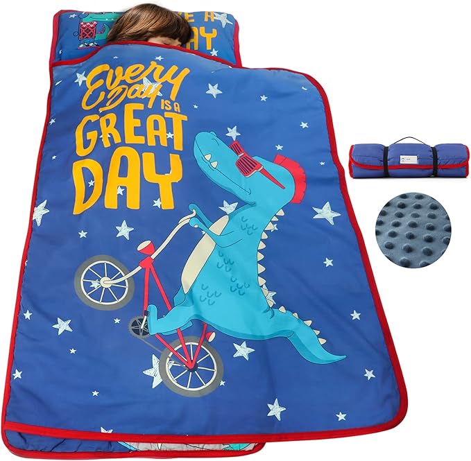 TANOSHII® Toddler Nap Mat with Pillow and Blanket, Portable Kids Sleeping Mats by TANOSHII