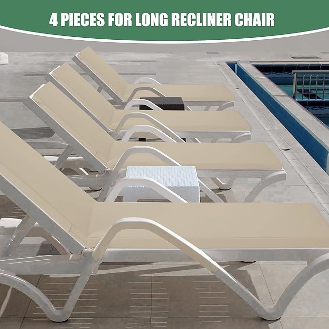 Chaise Lounge Cushions Outdoor Set of 4 - Image 2