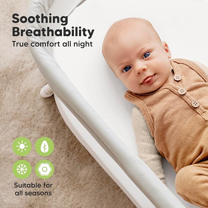 2-Pack Organic Bassinet Sheets for Girls, Boys - Image 4
