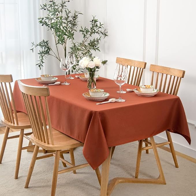 maxmill Linen Looking Square Tablecloth Waterproof Spillproof Wrinkle Resistant - Image 2