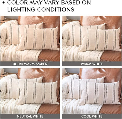 AELS 12x20 Decorative Farmhouse Linen Throw Pillow Covers, Boho Textured Pillow - Image 4