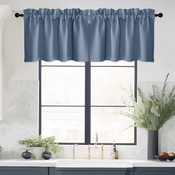 NICETOWN Stone Blue Farmhouse Valance - Image 8