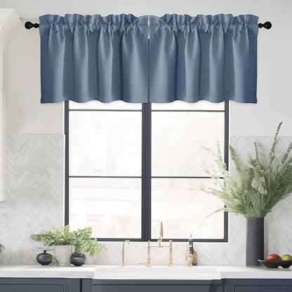 NICETOWN Stone Blue Farmhouse Valance - Image 8