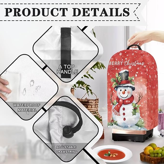 Merry Christmas Blender Dust Cover Stand Mixer or Coffee Maker Appliance Covers - Image 5