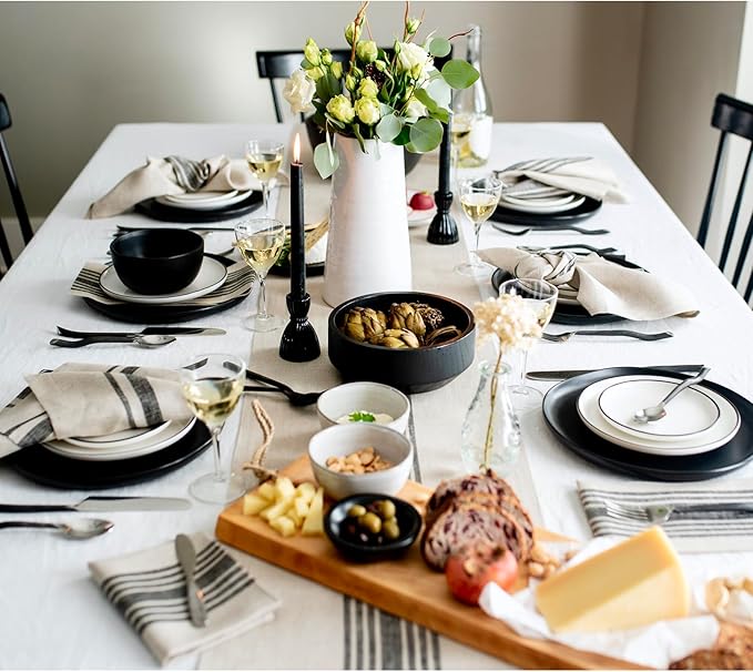 Solino Home Stripe Linen Table Runner 108 Inches Long - Image 9