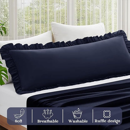 KKJIAF Ruffle Body Pillow Cases Set of 1, Ruffled Pillow Covers - Image 4