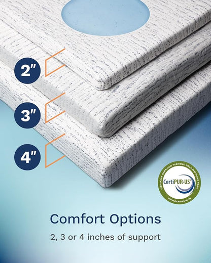 ViscoSoft 3 Inch Memory Foam Mattress Topper Short Queen - Image 6