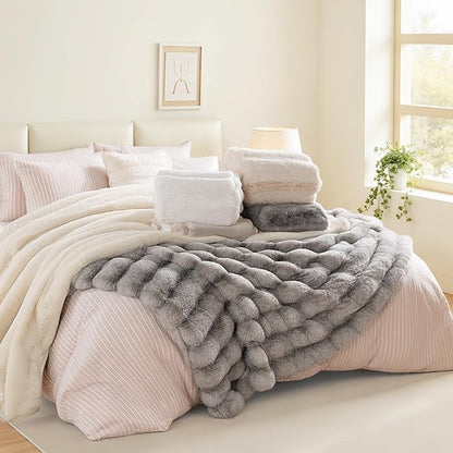 NEXHOME PRO Faux Fur Throw Blanket, Ultra Soft Cozy Warm Fuzzy Fluffy Plush - Image 8