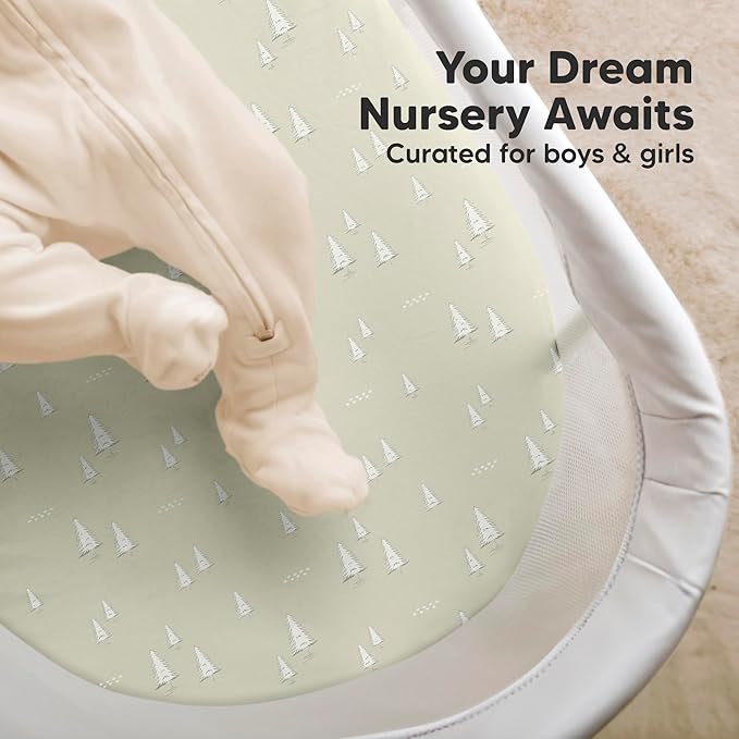 2-Pack Organic Bassinet Sheets for Girls, Boys - Image 8