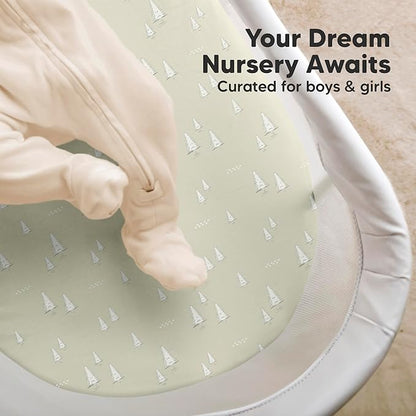 2-Pack Organic Bassinet Sheets for Girls, Boys - Image 8