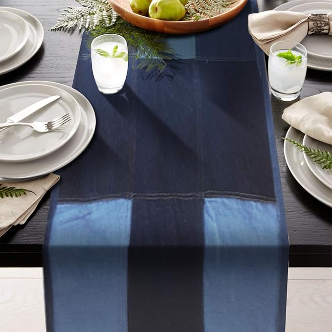 AAYU Denim Table Runner / Bed Runners 108" | Solid and Mixed Reversible 17-18 - Image 2