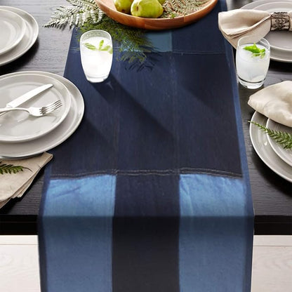 AAYU Denim Table Runner / Bed Runners 108" | Solid and Mixed Reversible 17-18 - Image 2