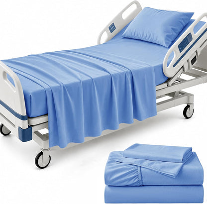 kkjiaf 3 piece light blue cotton hospital bed, main product view