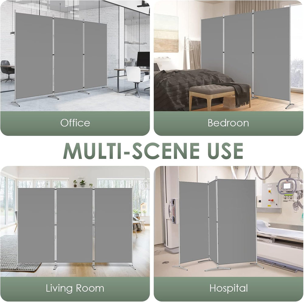 RANTILA 3 Panel Room Divider, 6 Ft Tall Folding Privacy Screen Freestanding R...