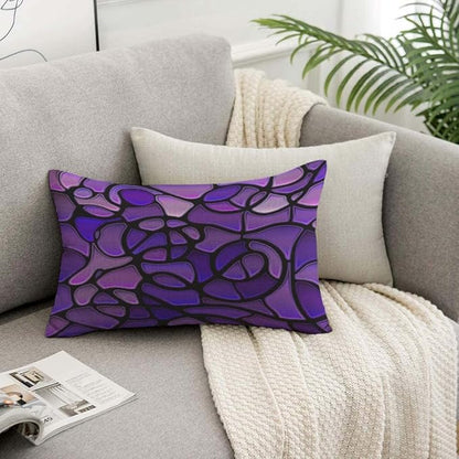 TKS MITLAN Glass Mosaic Pillow Covers 12 x 20 Inch Purple Abstract Stained - Image 7