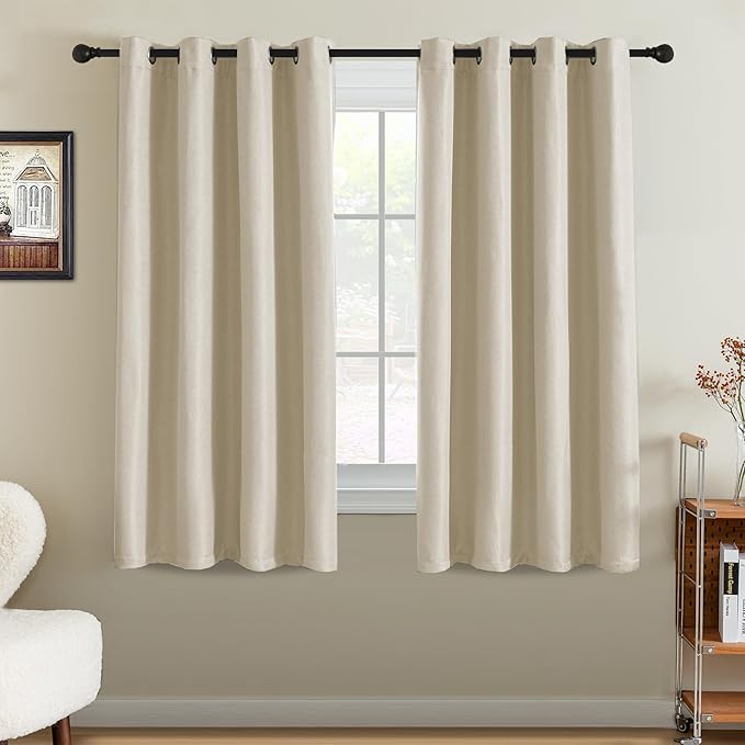 H.VERSAILTEX 90% Blackout Linen Curtains 63 Inches Long by HVERSAILTEX