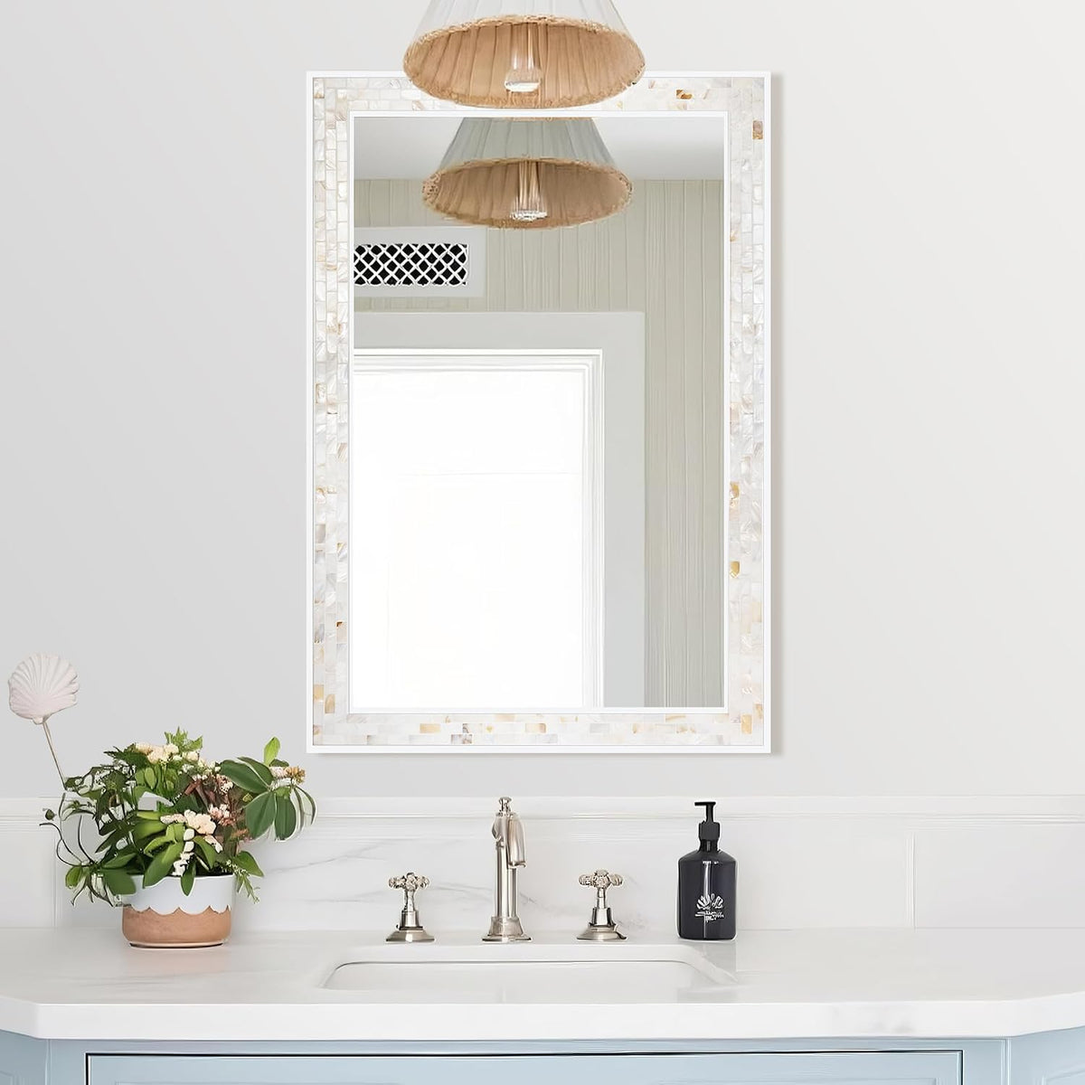 tanmicoshomy white 24 x 36 inch mosaic bathroom showing dimensions