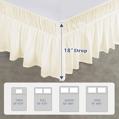 Queen Bed Skirt, Elastic Wrap Around Bed Skirt Queen Size, Bed Skirts - Image 2