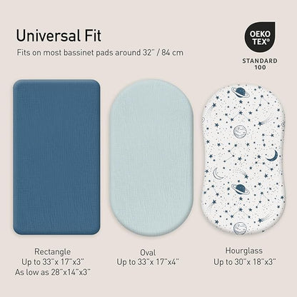 Gllquen Baby Muslin Bassinet Sheets 3 Pack, Breathable Elastic Cozy Fitted - Image 5