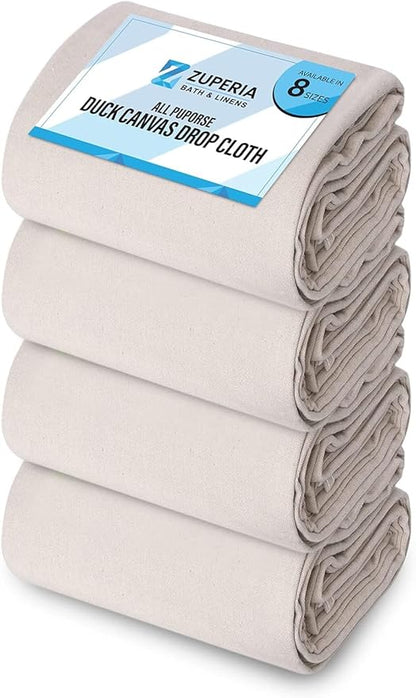 ZUPERIA Canvas Drop Cloth for Painting Pure Cotton Painters Drop Cloth for by Zuperia