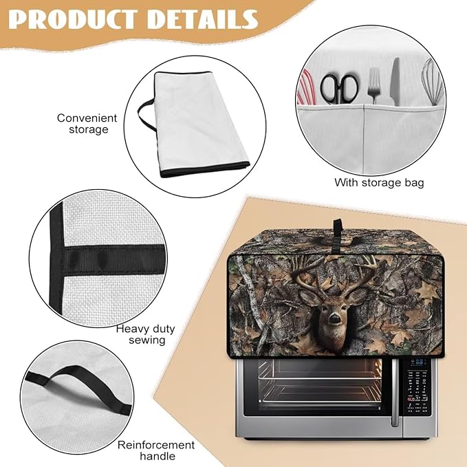 Dust-Proof Microwave Oven Cover Protector Microwave Oven Grill Cover Deer Elk - Image 6