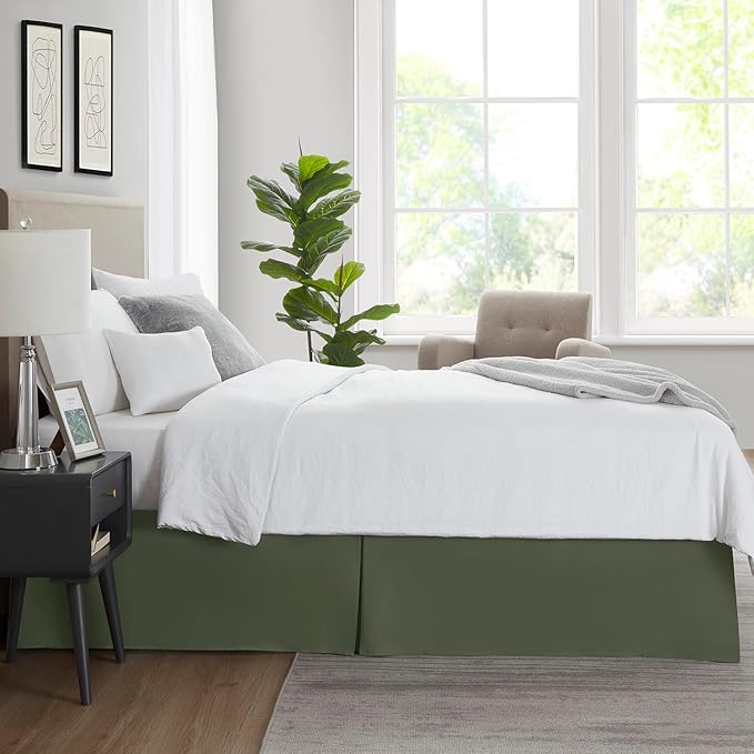 Nestl Olive Green Bed Skirt Cal King Size - Image 7