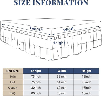 King Bed Skirt, Double-Layered Ruffled Eyelet Bed Skirt, Wrap-Around Elastic - Image 2