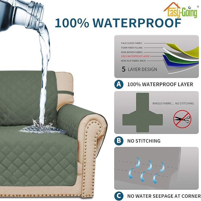 Easy-Going Sofa Slipcover Chair Cover Waterproof Couch Cover Washable Sofa - Image 4