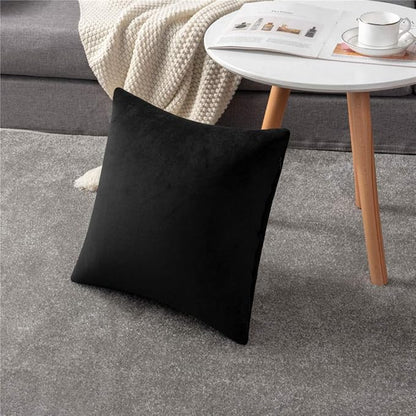 Decorative Pillow Covers 20x20 Black: 2 Pack Cozy Soft Velvet Square Throw - Image 5