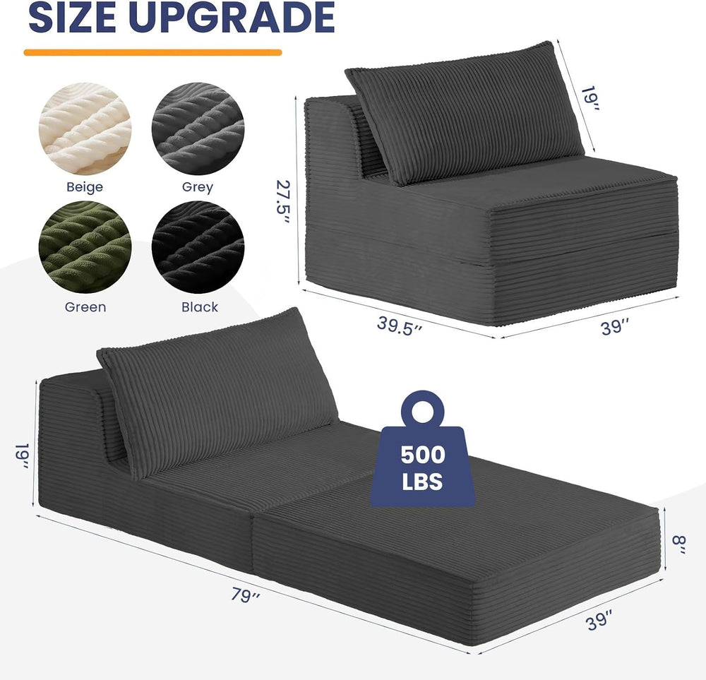 Erament Folding Sofa Bed, 8" Convertible Sleeper Sofa Fold Out Chair Bed...