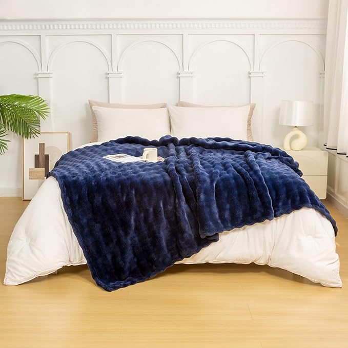 YUSOKI Luxury 3D Bubble Throw Blanket 2lb, All Ages, Home Decoration - Image 4