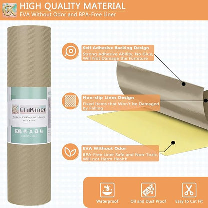 Self-Adhesive Shelf Liner Kitchen Liner, Waterproof Backed Paper Easy Peel and - Image 2