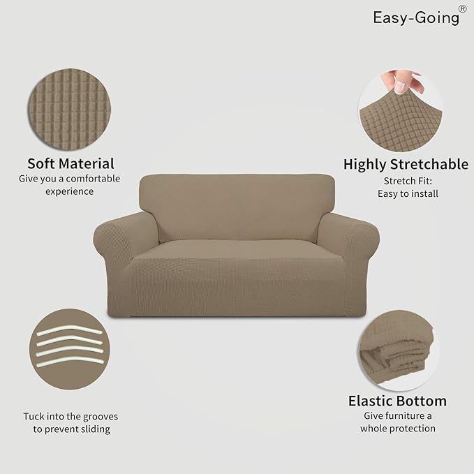Easy-Going Stretch Loveseat Slipcover 1-Piece Sofa Cover Furniture Protector - Image 4